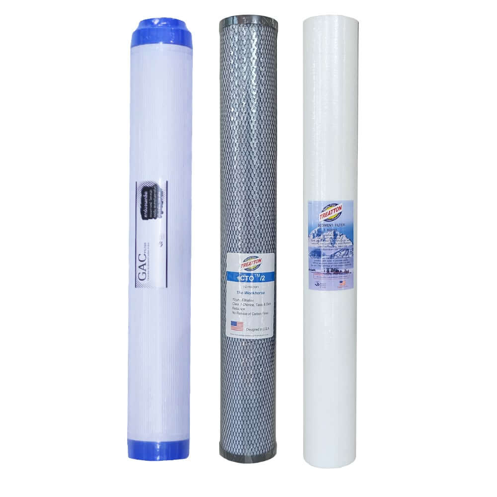 ไส้กรองน้ำ 3 ขั้นตอน PP/CTO/GAC TREATTON รุ่น FTT-PPCTOGAC20 ขนาด 20 นิ้ว 